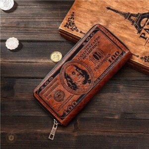 Portefeuille Western 100 Dollars en cuir authentique