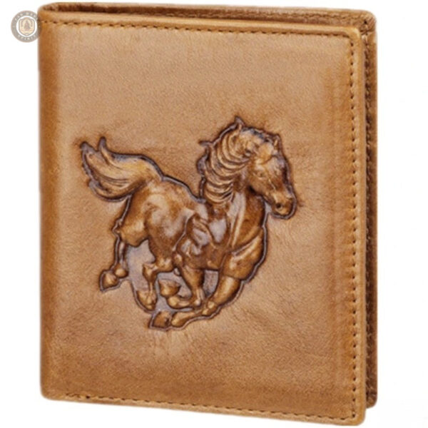 Portefeuille design Cheval en cuir, style western