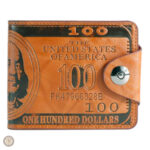 Portefeuille western en cuir avec motif dollar