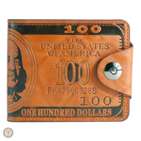 Portefeuille western en cuir avec motif dollar