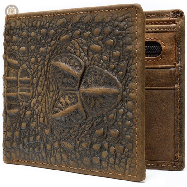 Portefeuille élégant avec texture croco, idéal pour les fans de western