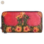 Portefeuille en cuir à fleurs pour un style western élégant