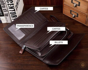 Portefeuille élégant avec motifs inspirés du Far West