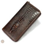 Portefeuille Cowboy Crocodile en cuir authentique
