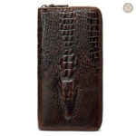 Portefeuille en cuir avec motif crocodile vintage