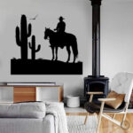 Poster mural cowboy au style Far West pour décoration intérieure