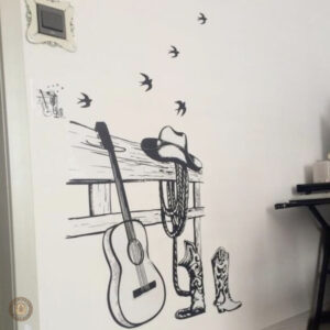 Décoration murale style western avec motifs emblématiques du genre