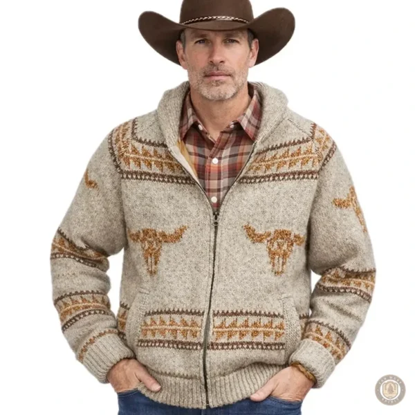 Pull homme style cowboy, idéal pour un look western