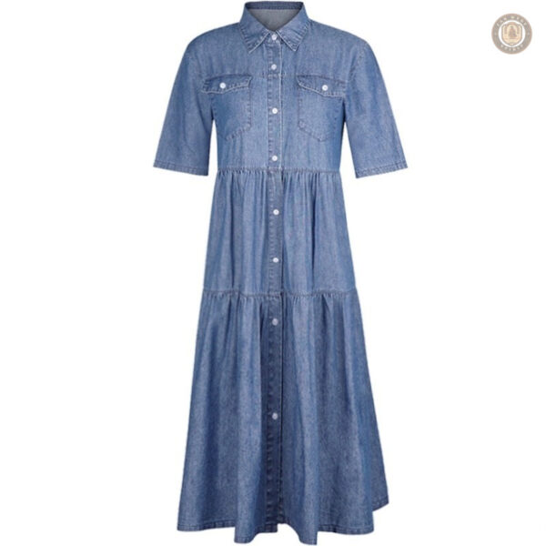 Robe en denim style cowgirl pour un look western authentique