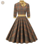 Robe Soirée Western à Carreaux élégante et stylée