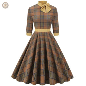 Robe Soirée Western à Carreaux élégante et stylée