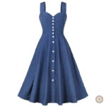 Robe longue bleu pour un style western élégant