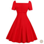 Robe à volants inspirée du style western en rouge et noir