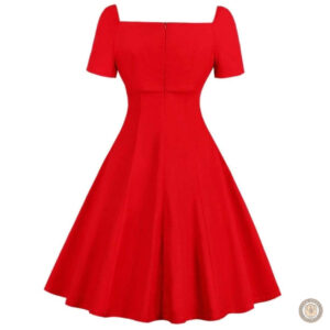 Robe à volants inspirée du style western en rouge et noir