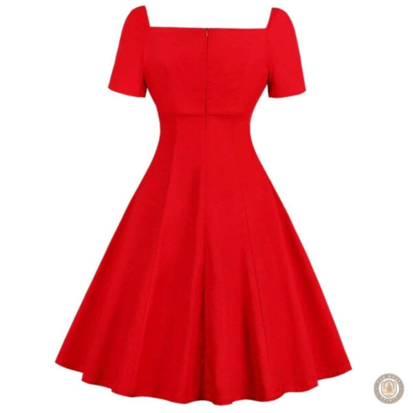 Robe à volants inspirée du style western en rouge et noir