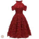 Robe longue western avec froufrous élégants