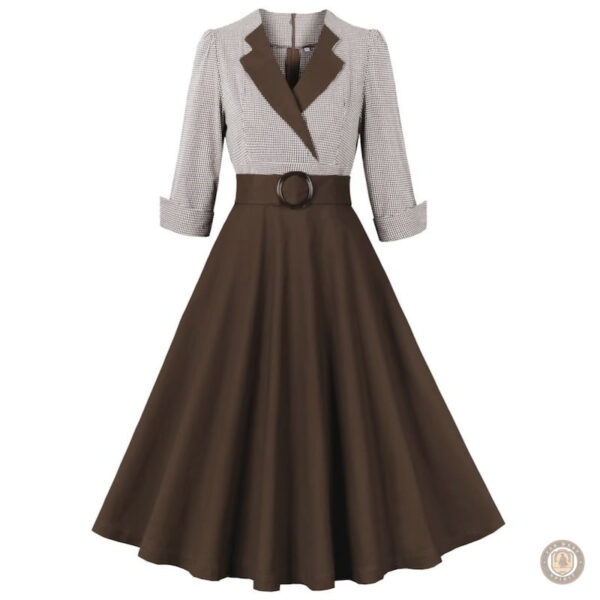 Robe V avec ceinture western, style décontracté