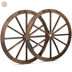Roues de charrette en bois décoratives pour une ambiance western