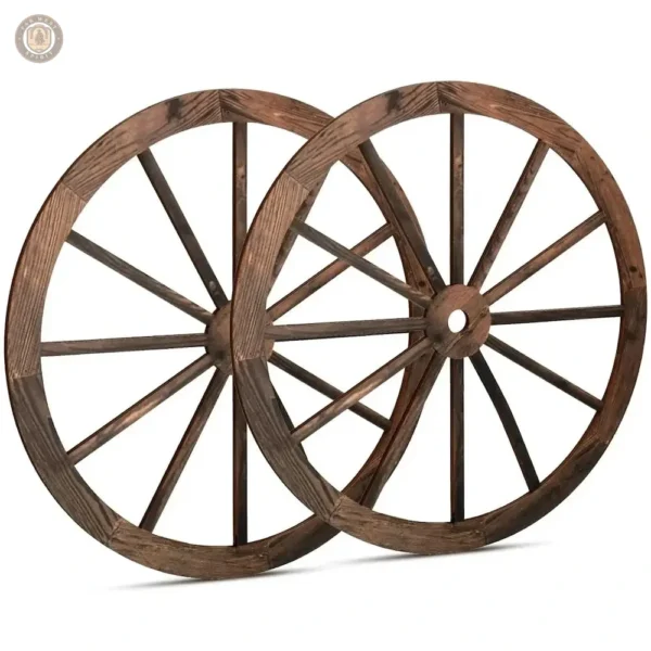 Roues de charrette en bois décoratives pour une ambiance western