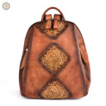 Sac à dos en cuir avec motif floral