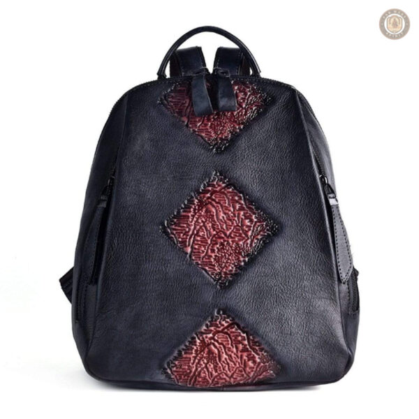 Sac à dos cuir style western avec fleurs