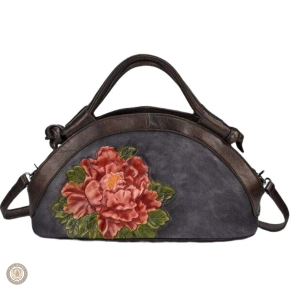Accessoire chic en cuir au design floral