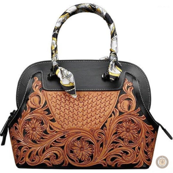 Sac à main cuir floral élégant pour un style western