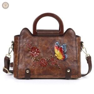Sac en cuir à fleurs, design élégant pour un look western