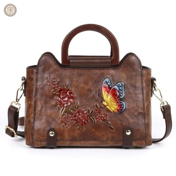 Sac en cuir à fleurs, design élégant pour un look western