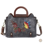Sac à main floral en cuir, accessoire tendance western