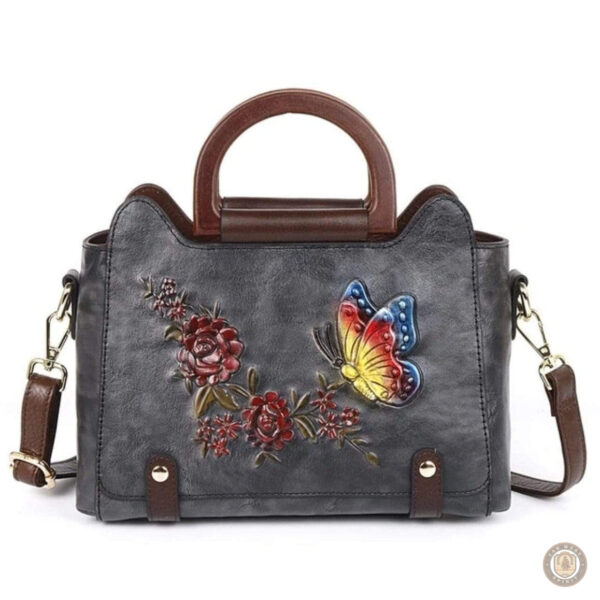 Sac à main floral en cuir, accessoire tendance western