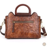 Élégant sac à main en cuir, motif fleurs, esprit western
