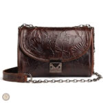 Sac en cuir avec fleur décorative, style western