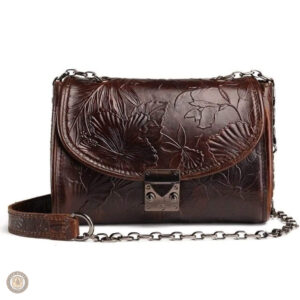 Sac en cuir avec fleur décorative, style western