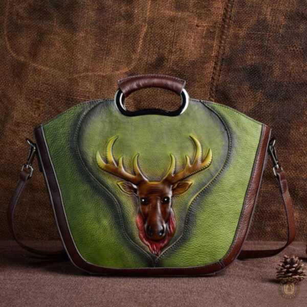 Accessoire western : sac bandoulière ornée d'un cerf