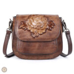 Sac en cuir avec motif floral, style western