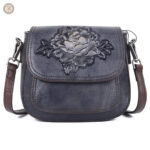 Sac cuir élégant avec motifs de fleurs pour un style western