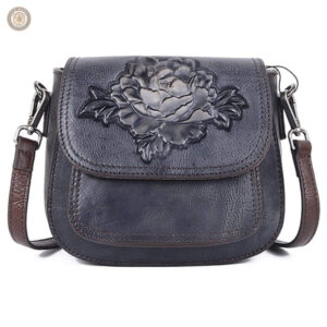 Sac cuir élégant avec motifs de fleurs pour un style western
