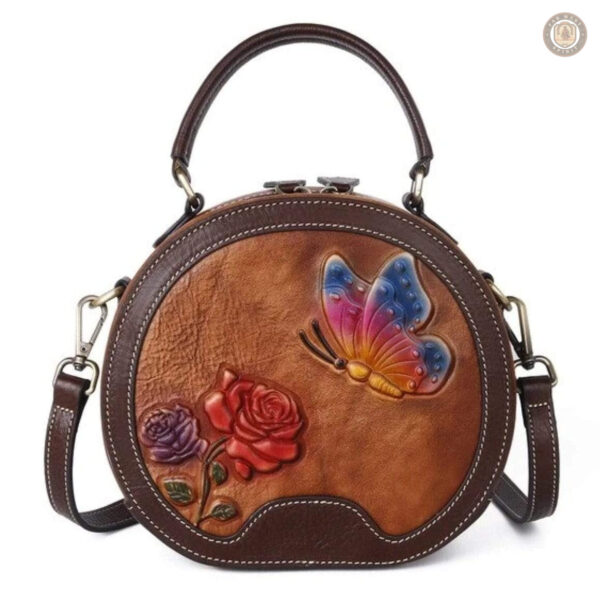 Sac fleuri en cuir - style western