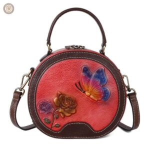 Sac en cuir avec motifs floraux