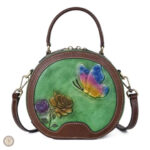 Sac à main cuir fleuri élégant