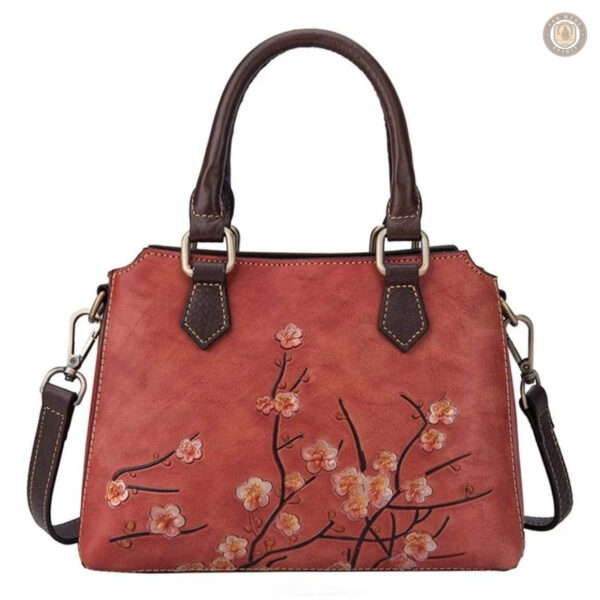 Sac en cuir avec motif floral élégant