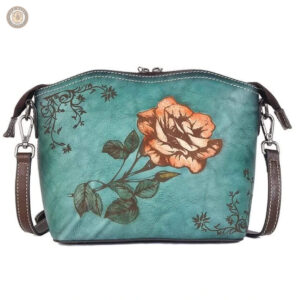 Sac en cuir avec motif floral, style western