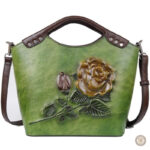 Sac à main en cuir avec design floral inspiré du western