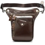 Sacoche de moto style western en cuir robuste