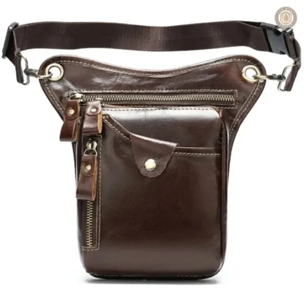 Sacoche de moto style western en cuir robuste