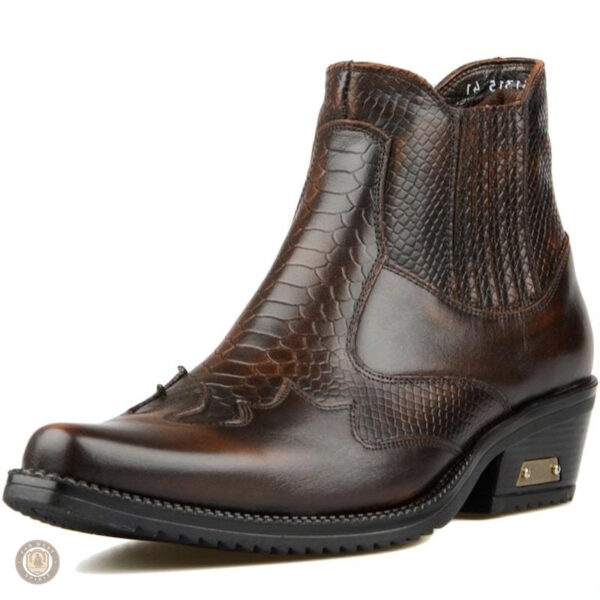 Santiags courtes pour homme, style cowboy classique