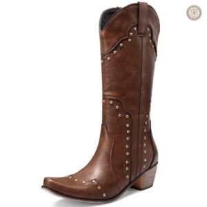 Santiags Femme Marron élégantes en style cowboy
