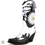 Santiags noires et blanches pour femmes