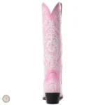 Bottes cowboy rose en cuir pour femme